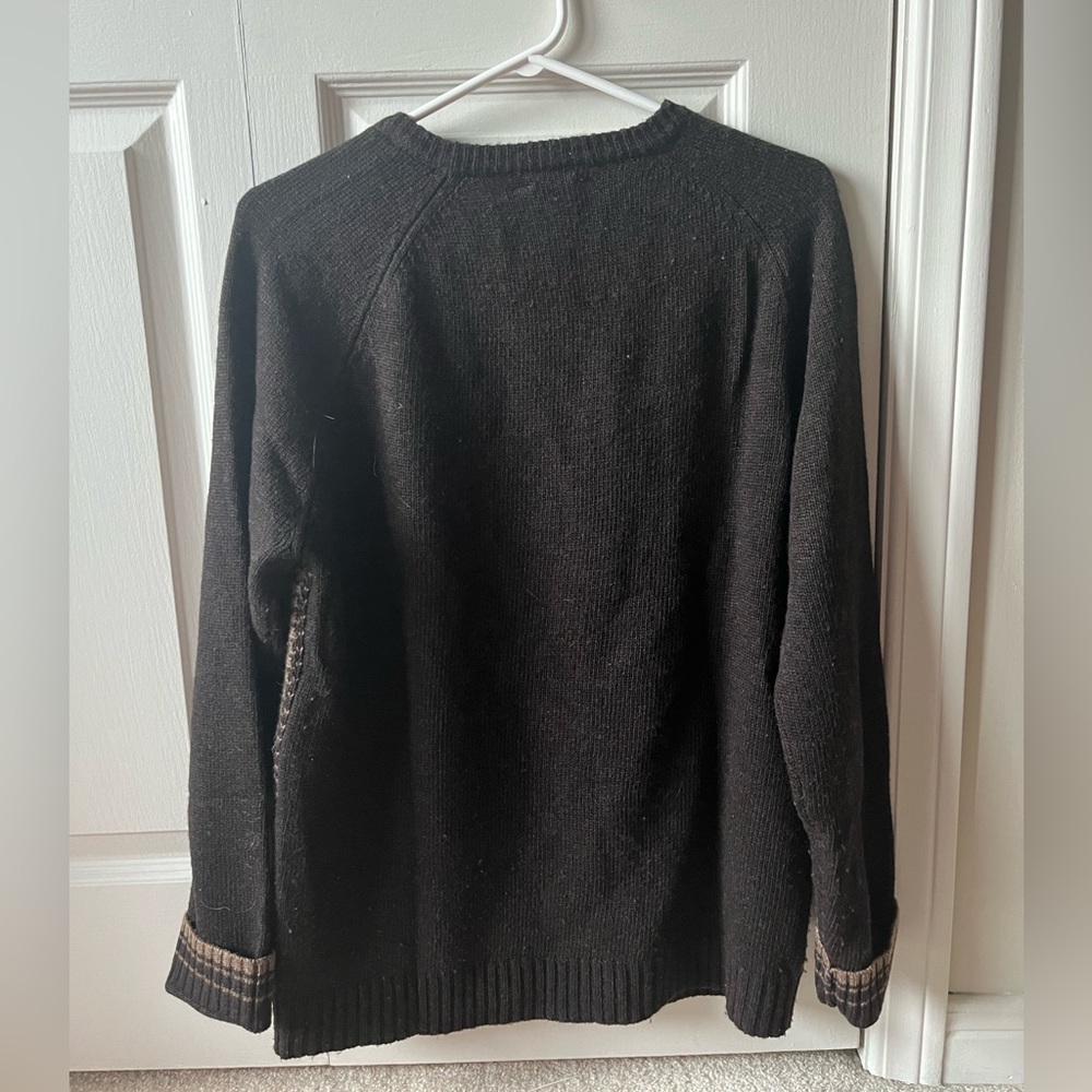 Brown Patterned Knit Sweater: - Picture 3 of 5